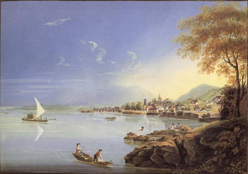 Louis Bleuler Seen city of Neuchatel oil painting picture